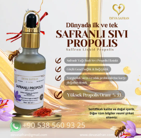 Safranlı Propolis Dünyada İlk ve Tek Milli ve Yerli